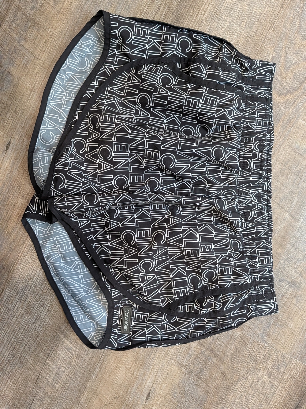 Calvin Klein Black Logo Print Athletic Shorts
